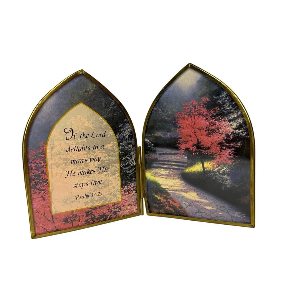 Plaque Vintage Psalm 37:23 Folding Religious Desk Decor